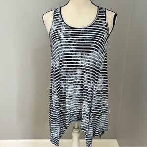 Verve Ami Blue and White Striped Handkerchief Tank Top